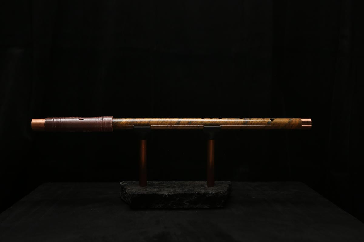 High F (Lullaby) Copper Flute #LE0067 in Spiral Emerald Storm