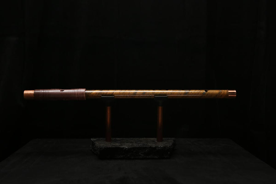 High F (Lullaby) Copper Flute #LE0067 in Spiral Emerald Storm