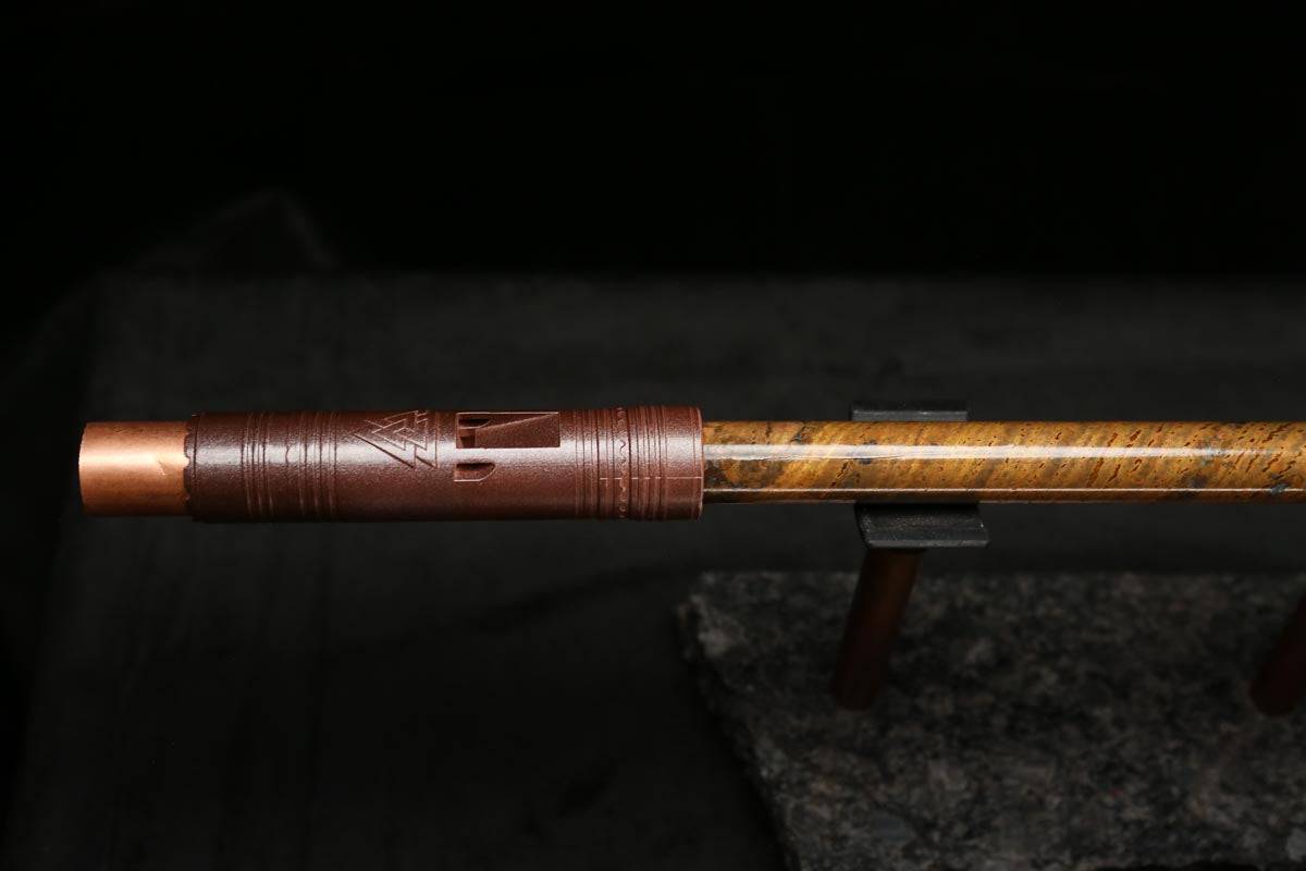 High F (Lullaby) Copper Flute #LE0067 in Spiral Emerald Storm