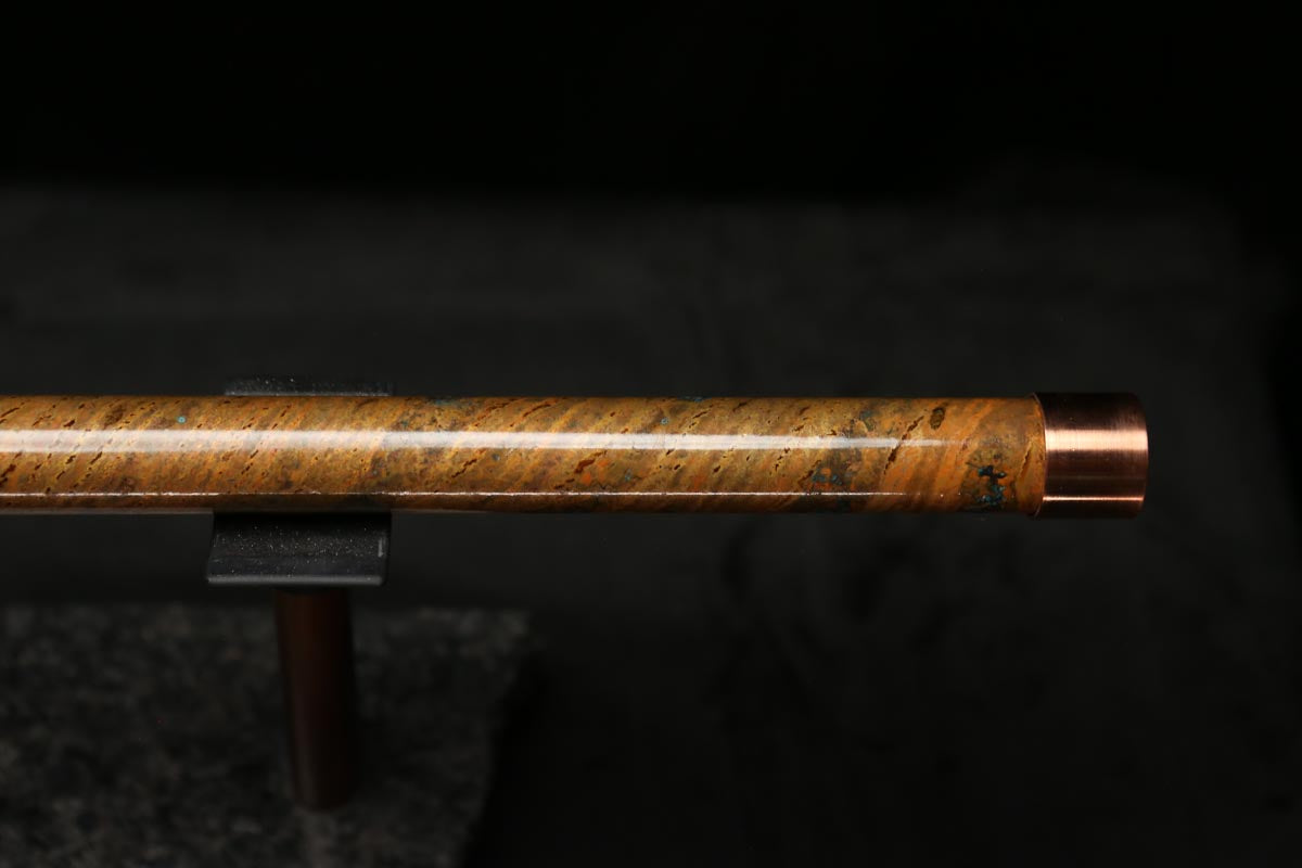 High F (Lullaby) Copper Flute #LE0067 in Spiral Emerald Storm