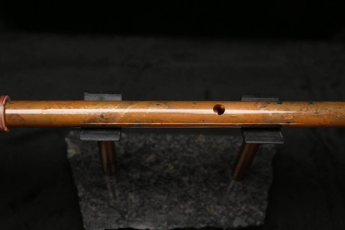 High F (Lullaby) Copper Flute #LE0068 in Emerald Desert