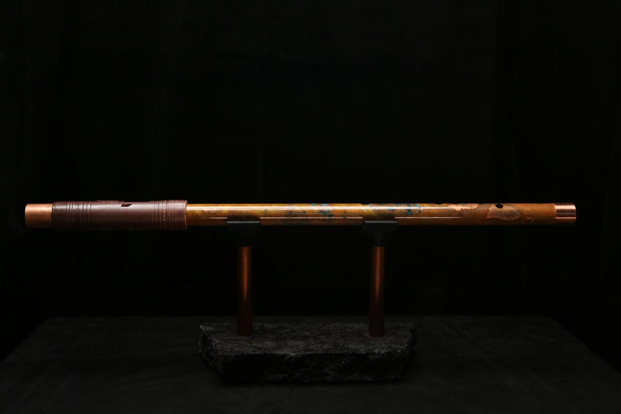 High F (Lullaby) Copper Flute #LE0069 in Emerald Copper Storm