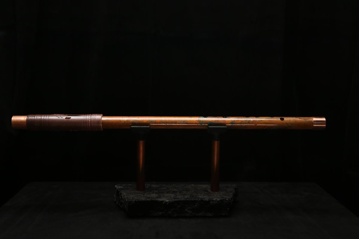 High F (Lullaby) Copper Flute #LE0070 in Emerald Copper Storm