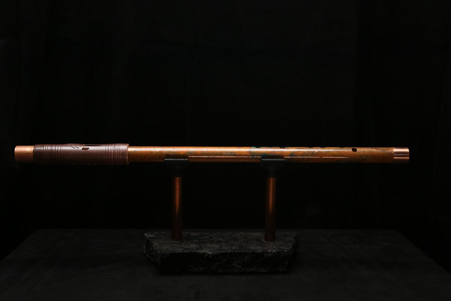 High F (Lullaby) Copper Flute #LE0070 in Emerald Copper Storm