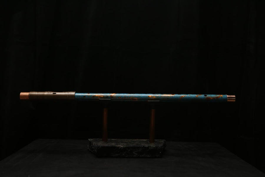 Low D Copper Flute #LDC0049 in Ocean Flame