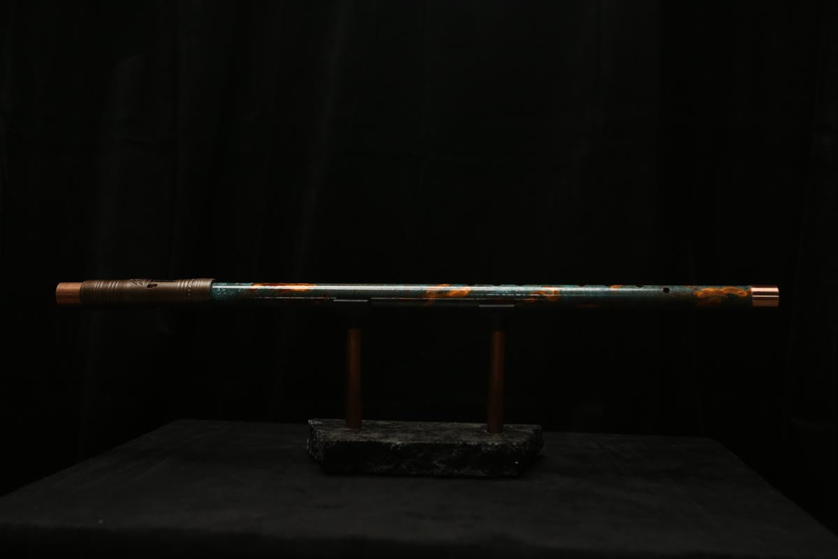 Low C Copper Flute #0125 in Forest Flame