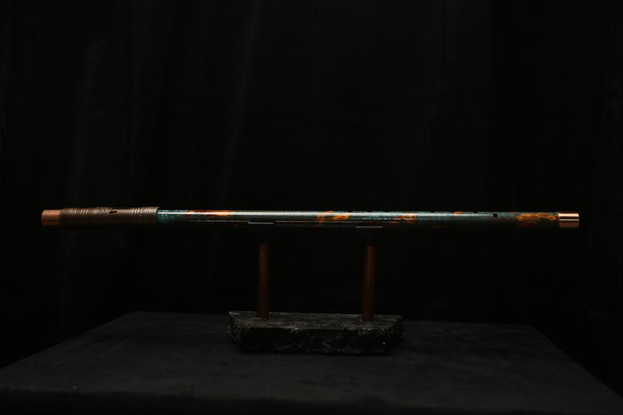 Low C Copper Flute #0125 in Forest Flame
