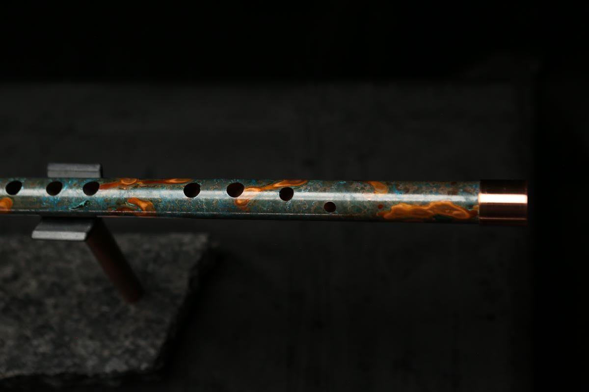 Low C Copper Flute #0125 in Forest Flame