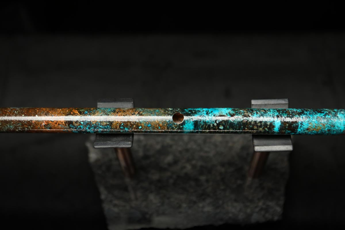 Low C Copper Flute #0128 in Gilded Ocean Storm w/Spiral End-piece