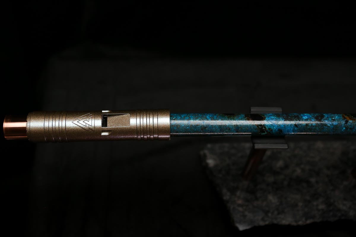 Antarctica Edition |  Low D Copper Flute in Dark Ice Burl #AE07