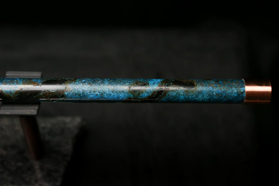 Antarctica Edition |  Low D Copper Flute in Dark Ice Burl #AE09