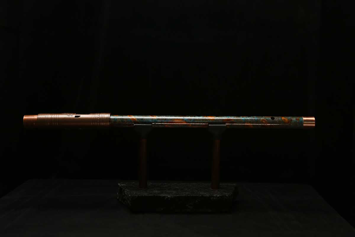 High F (Lullaby) Copper Flute #LE0065 in Forest Flame