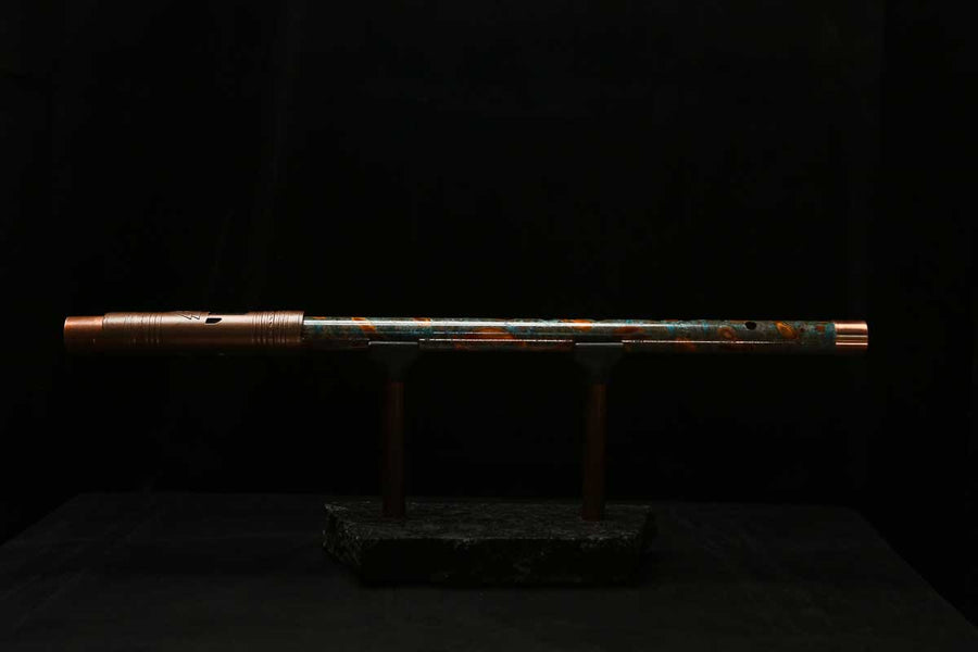 High F (Lullaby) Copper Flute #LE0065 in Forest Flame
