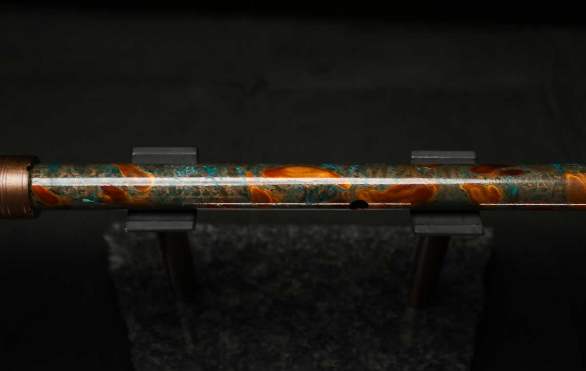 High F (Lullaby) Copper Flute #LE0065 in Forest Flame