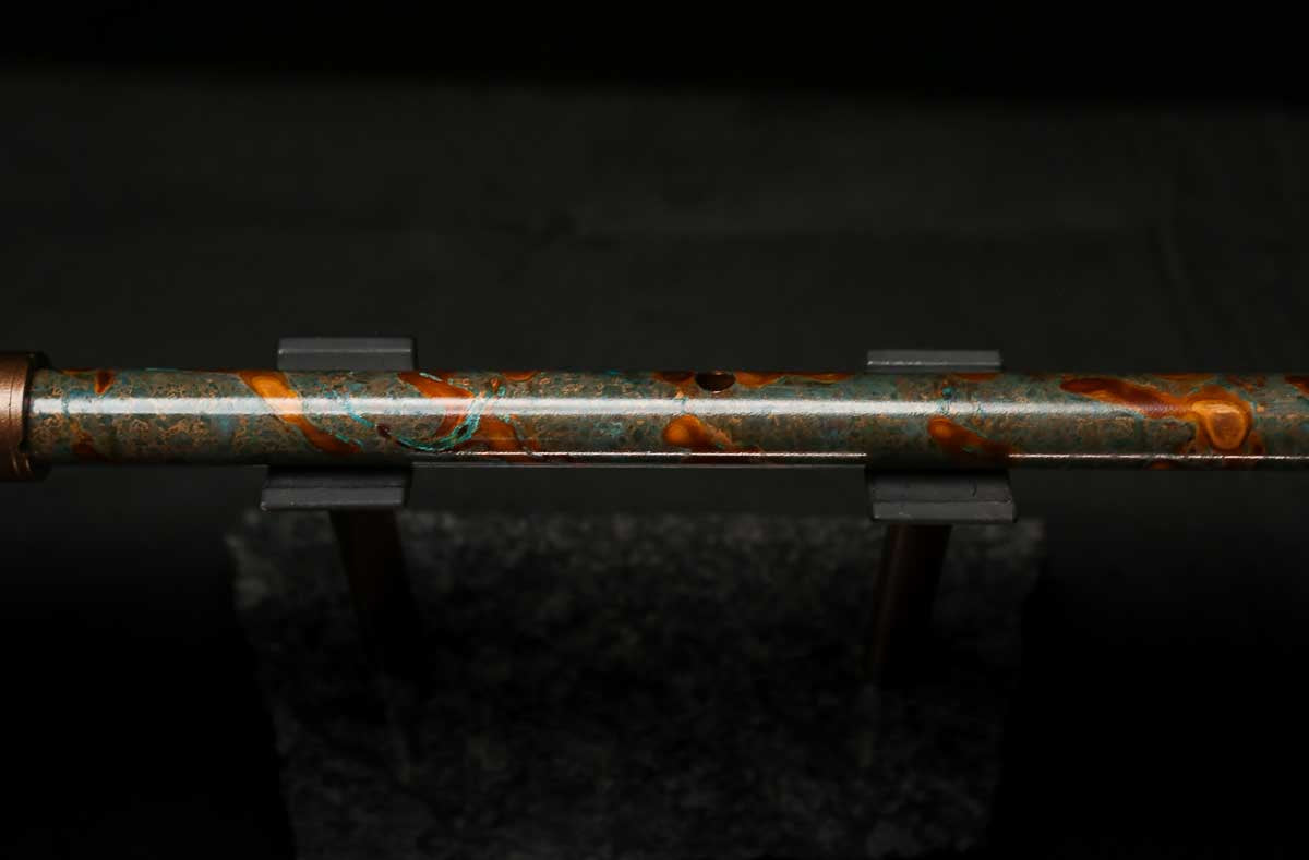 High F (Lullaby) Copper Flute #LE0065 in Forest Flame