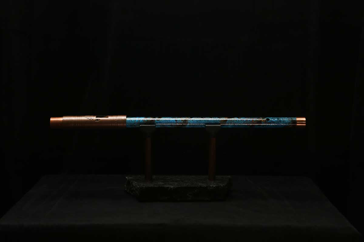High F (Lullaby) Copper Flute #LE0072 in Dark Ice Spiral