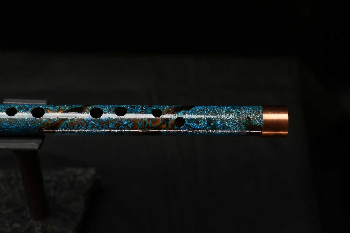 High F (Lullaby) Copper Flute #LE0072 in Dark Ice Spiral
