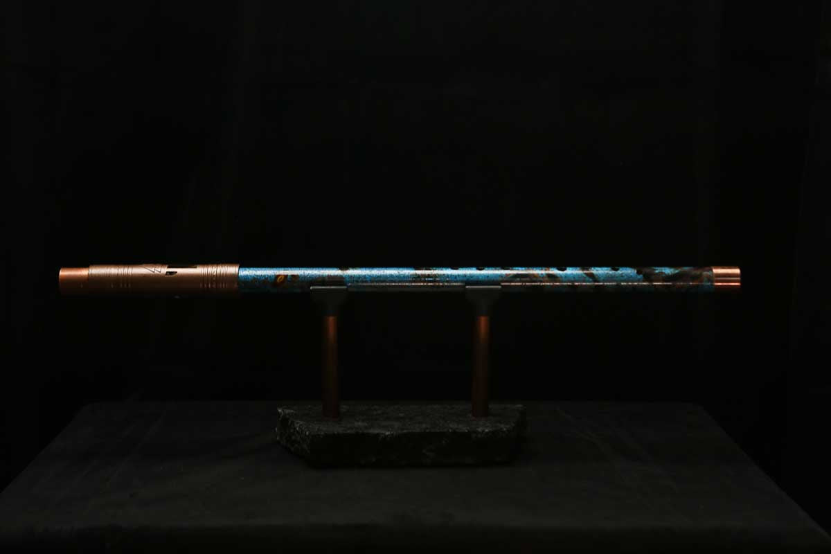 Low D Copper Flute #LDC0051 in Dark Ice Burl