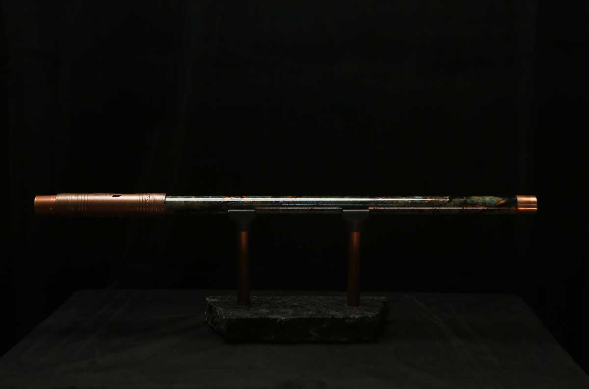 Low D Copper Flute #LDC0052 in Dark Forest Burl