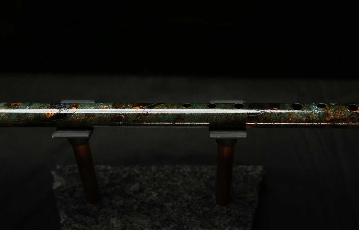 Low D Copper Flute #LDC0052 in Dark Forest Burl
