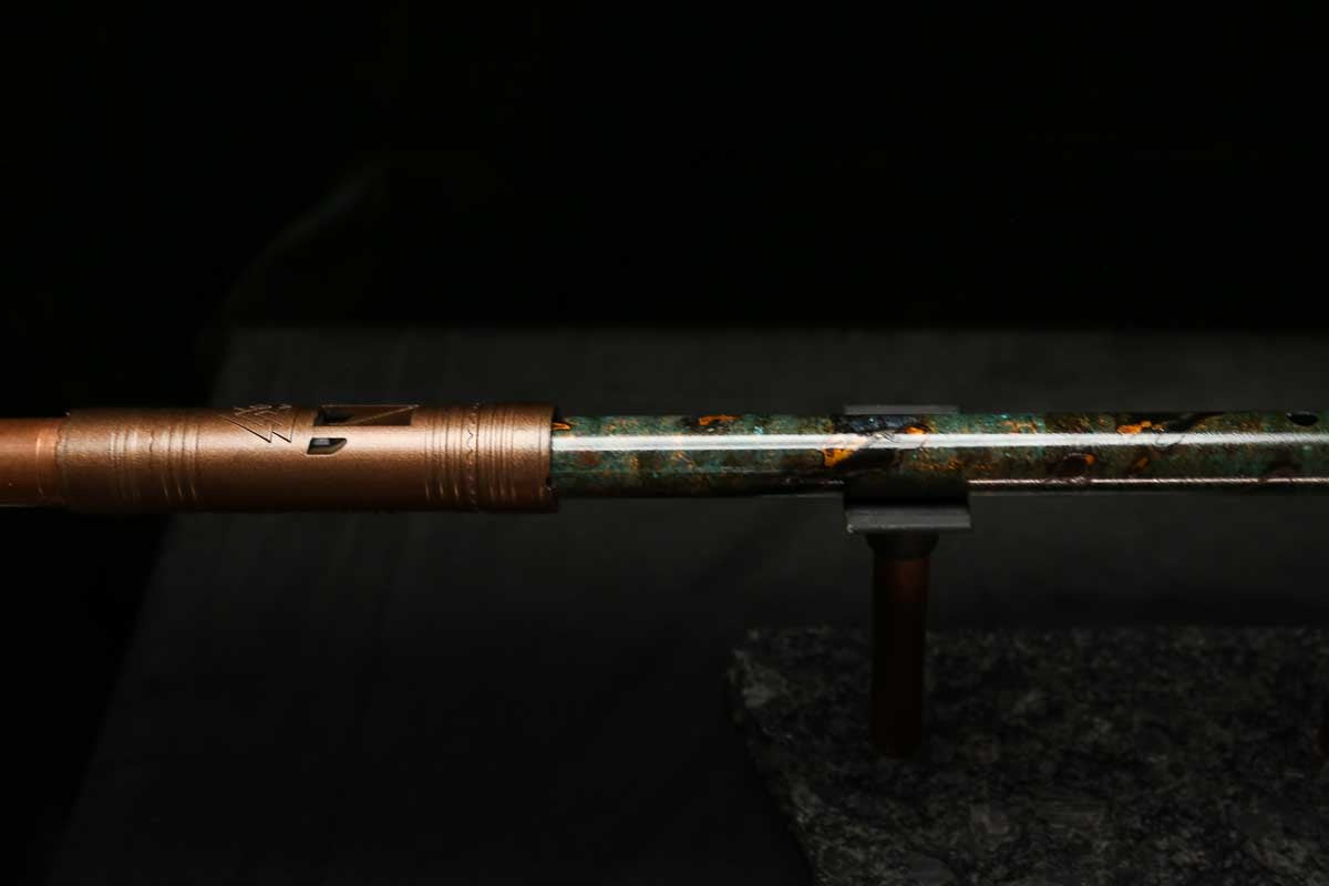 Low D Copper Flute #LDC0052 in Dark Forest Burl