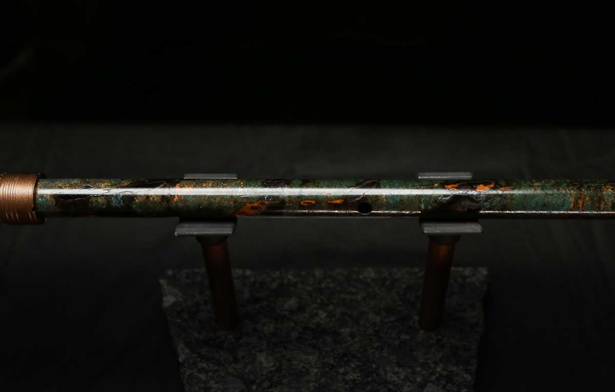 Low D Copper Flute #LDC0052 in Dark Forest Burl
