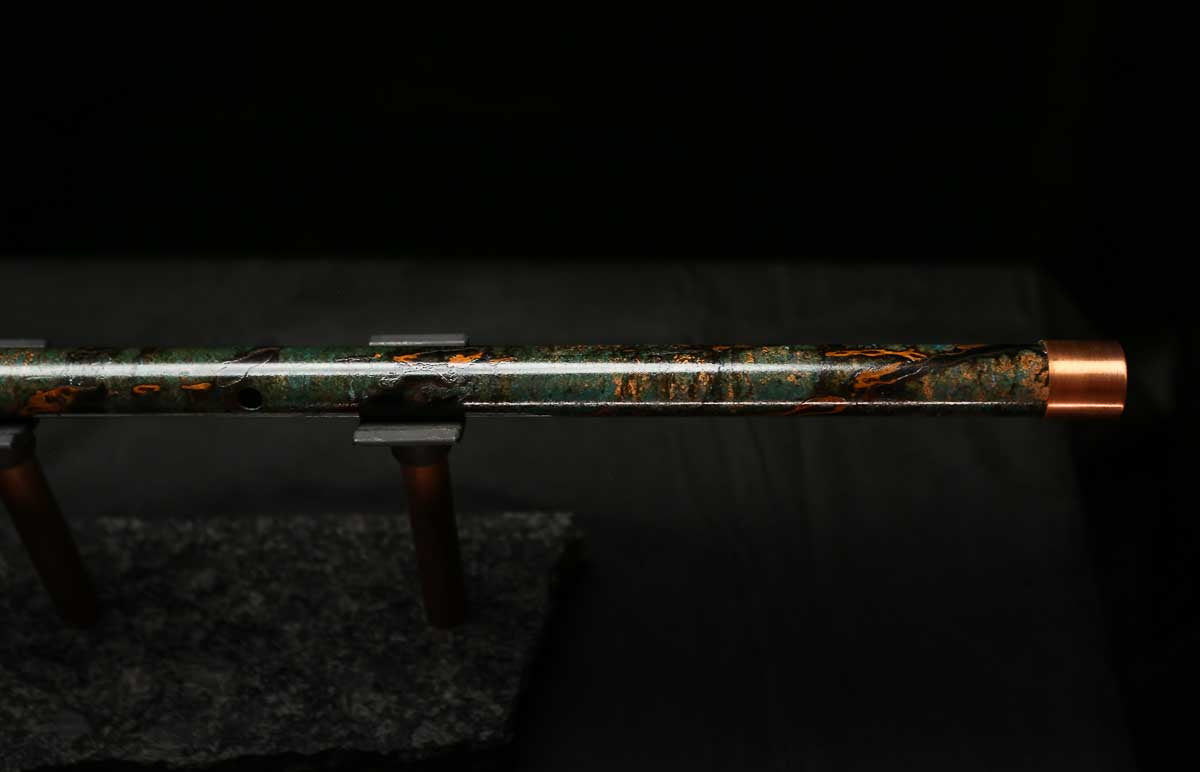 Low D Copper Flute #LDC0052 in Dark Forest Burl