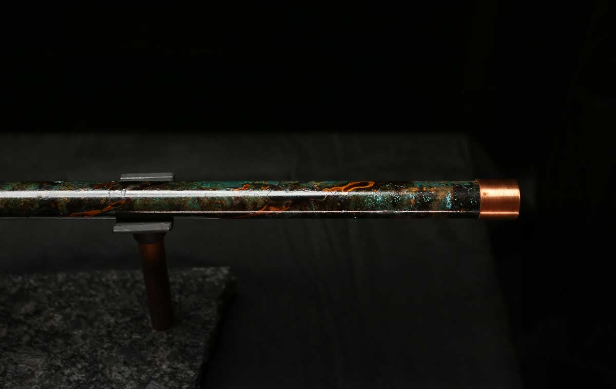Low D Copper Flute #LDC0052 in Dark Forest Burl