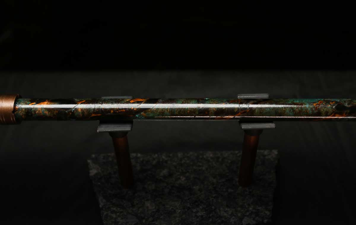 Low D Copper Flute #LDC0052 in Dark Forest Burl