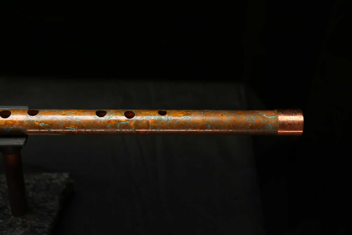 Low C Copper Flute #0132 in Copper Desert w/Spattered Copper Endpiece