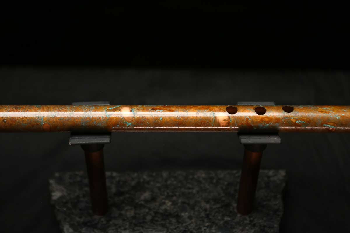 Low C Copper Flute #0132 in Copper Desert w/Spattered Copper Endpiece