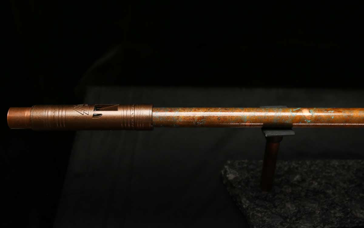 Low C Copper Flute #0132 in Copper Desert w/Spattered Copper Endpiece