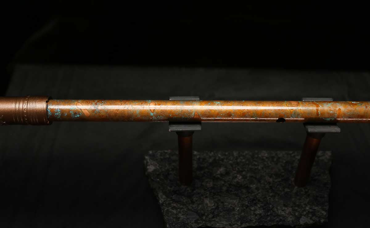Low C Copper Flute #0132 in Copper Desert w/Spattered Copper Endpiece