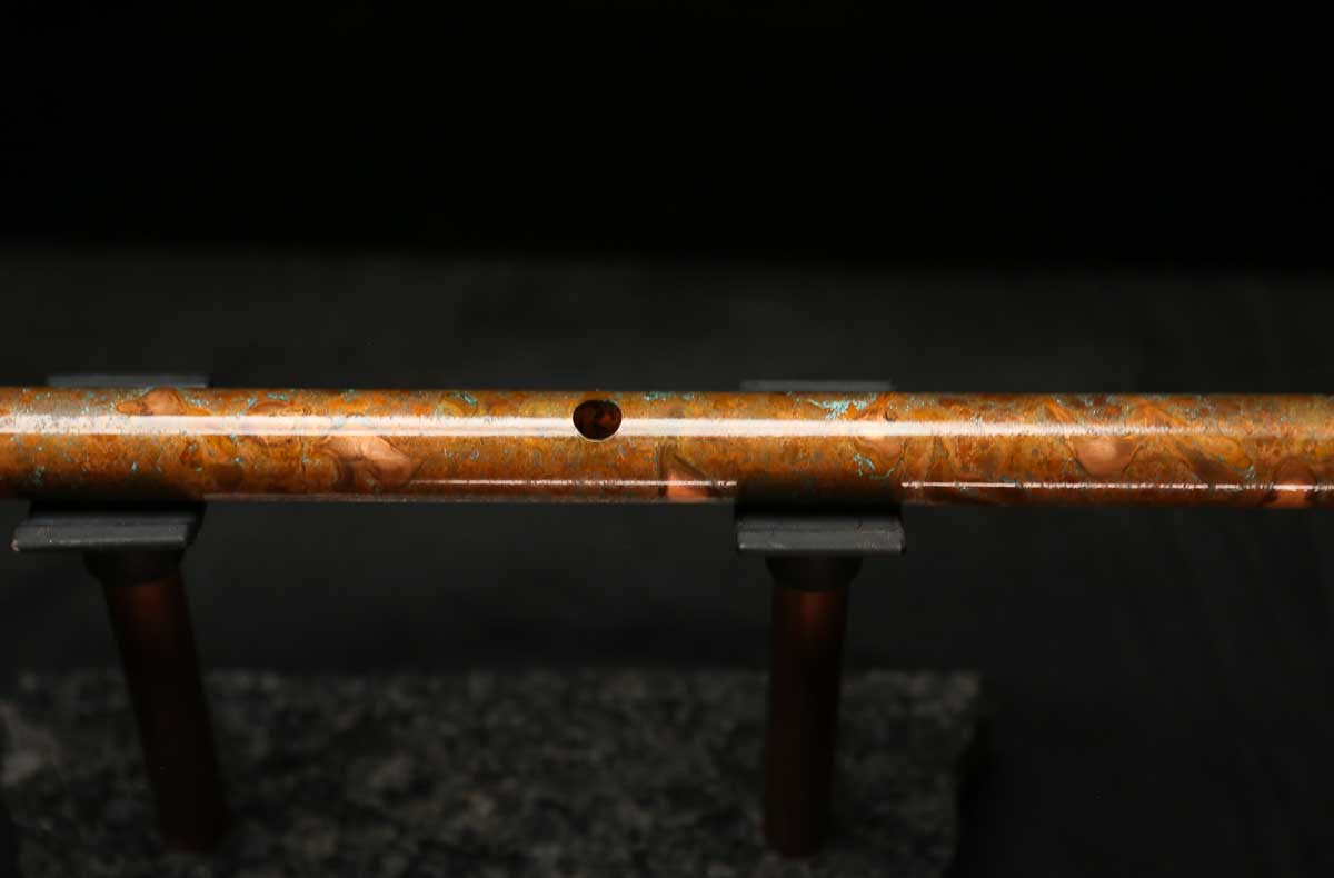 Low C Copper Flute #0132 in Copper Desert w/Spattered Copper Endpiece