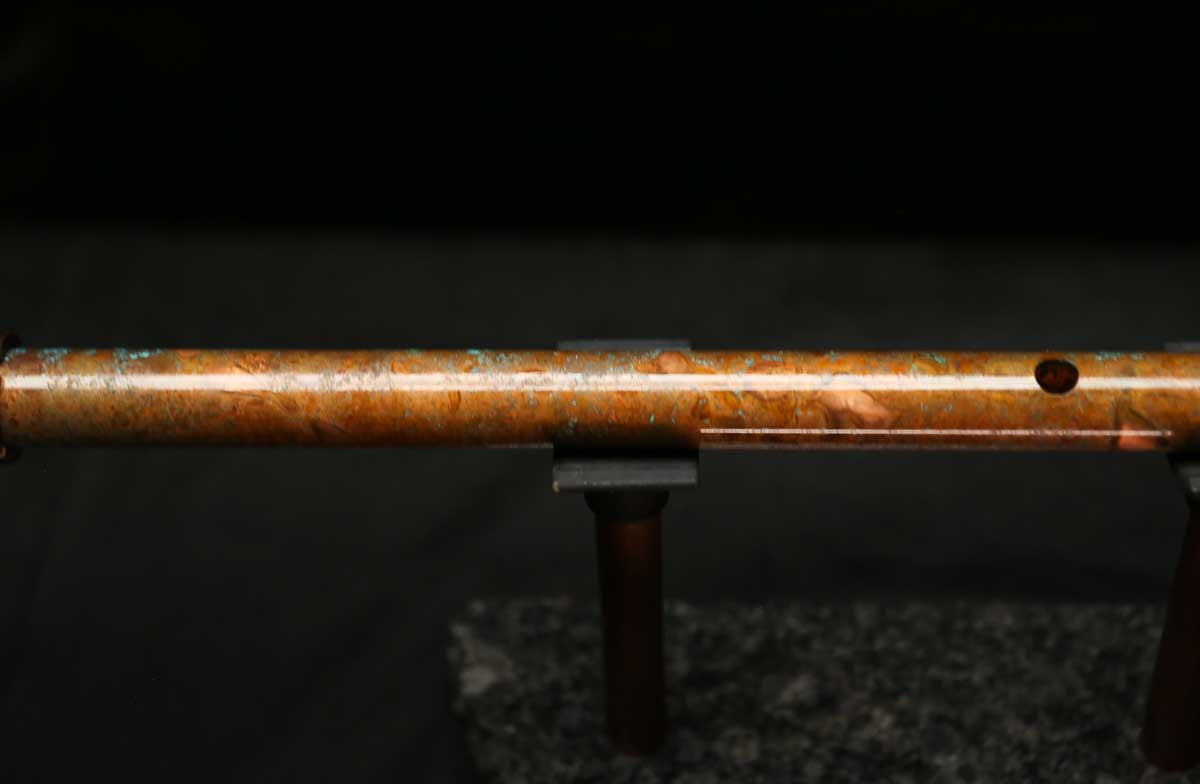 Low C Copper Flute #0132 in Copper Desert w/Spattered Copper Endpiece