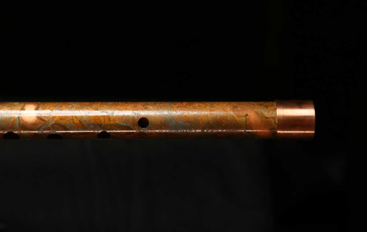 Low C Copper Flute #0132 in Copper Desert w/Spattered Copper Endpiece