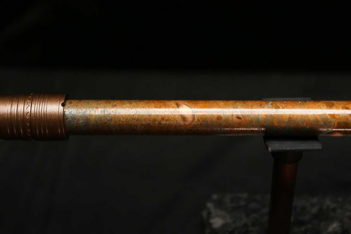 Low C Copper Flute #0132 in Copper Desert w/Spattered Copper Endpiece