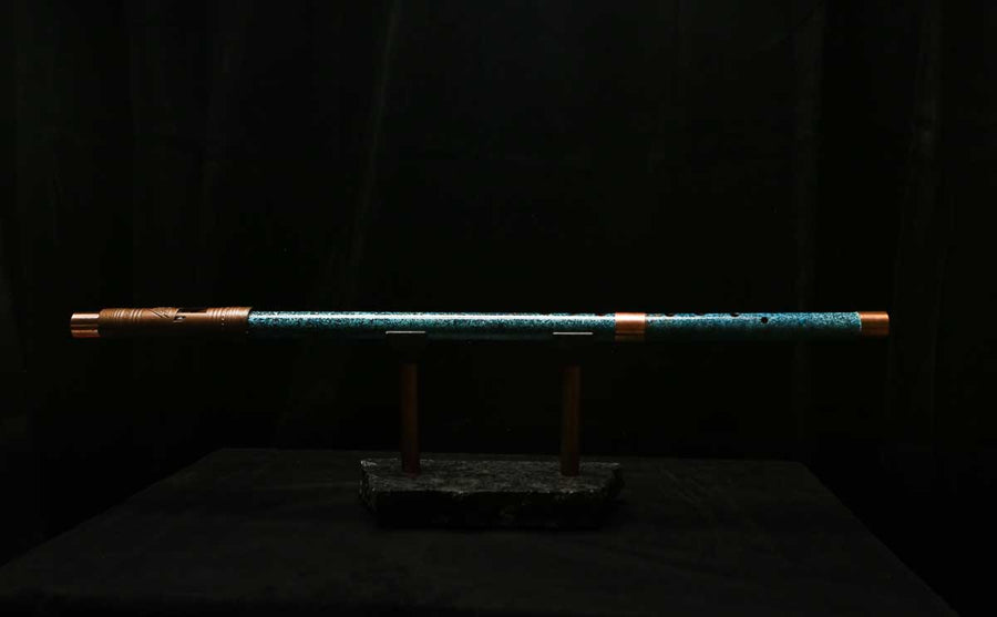 Low C Copper Flute #0140 in Royal Ocean w/Copper Mid-piece