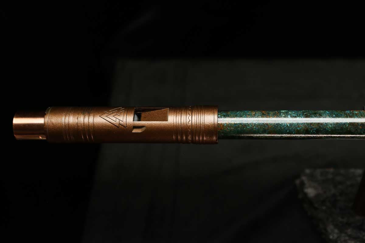 Low C Copper Flute #0135 in Dark Forest Burl