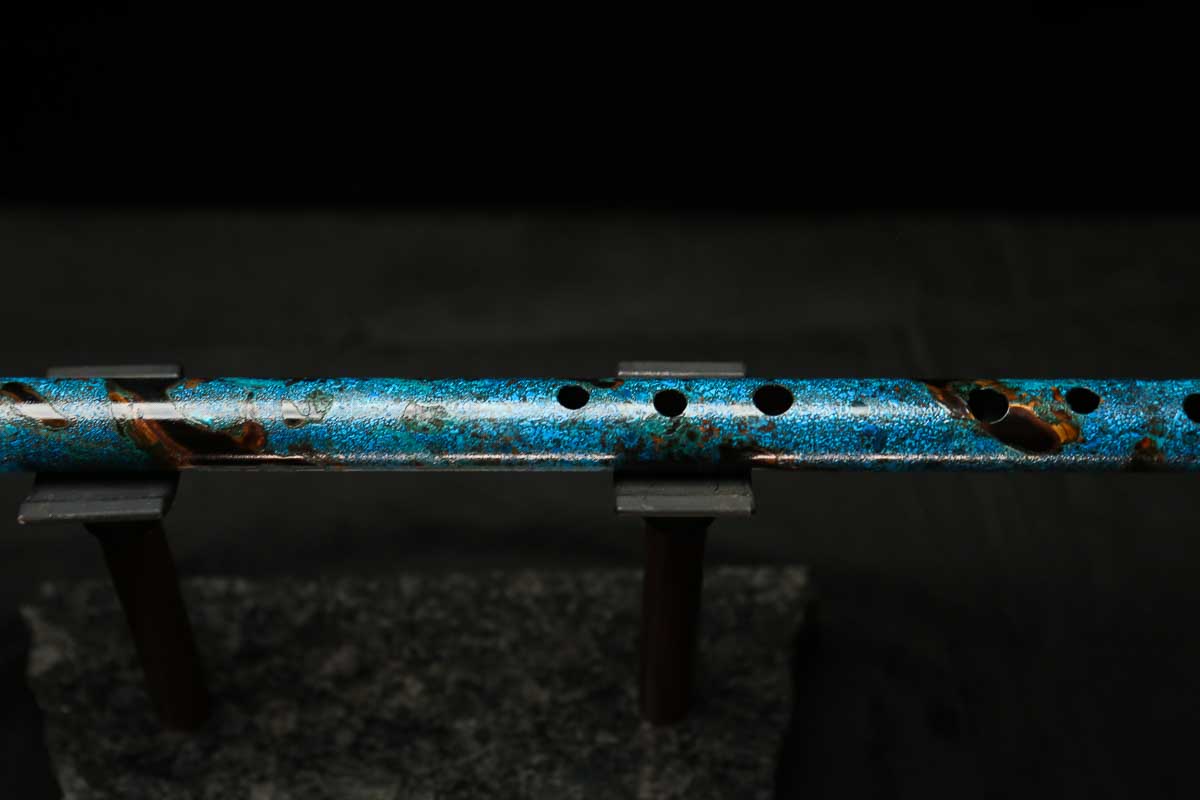 Low D Copper Flute #LDC0055 in Dark Ice Burl Spiral