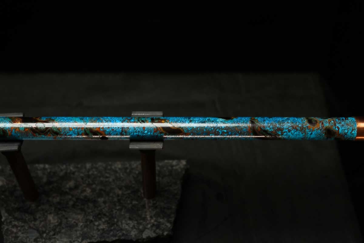 Low D Copper Flute #LDC0055 in Dark Ice Burl Spiral