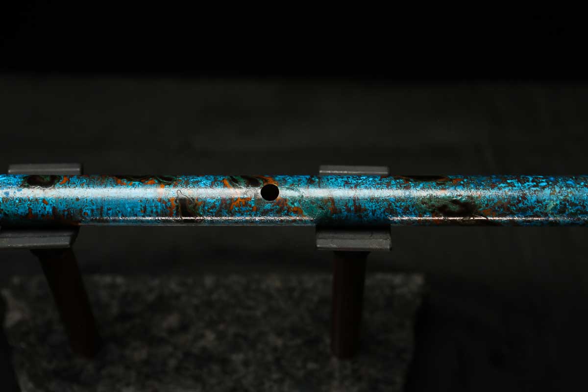 Low D Copper Flute #LDC0055 in Dark Ice Burl Spiral