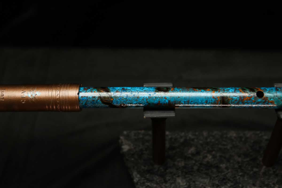 Low D Copper Flute #LDC0055 in Dark Ice Burl Spiral
