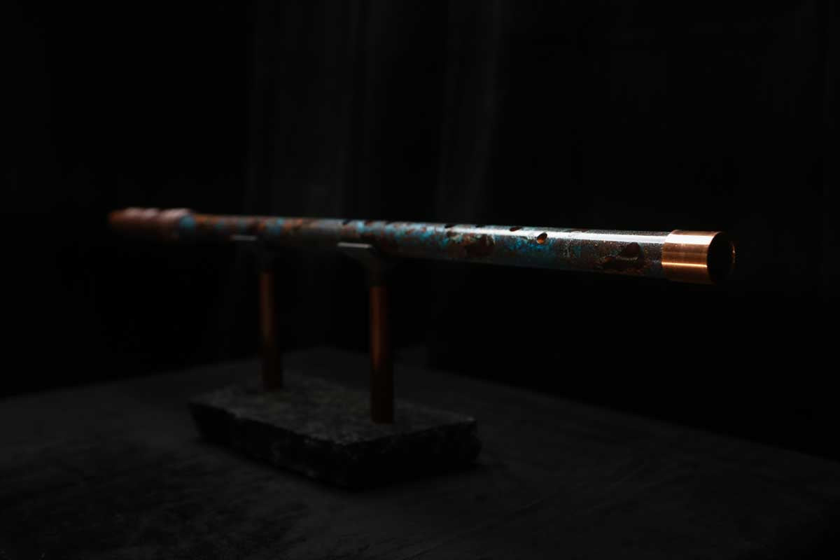 Low C Copper Flute #0130 in Azure Storm