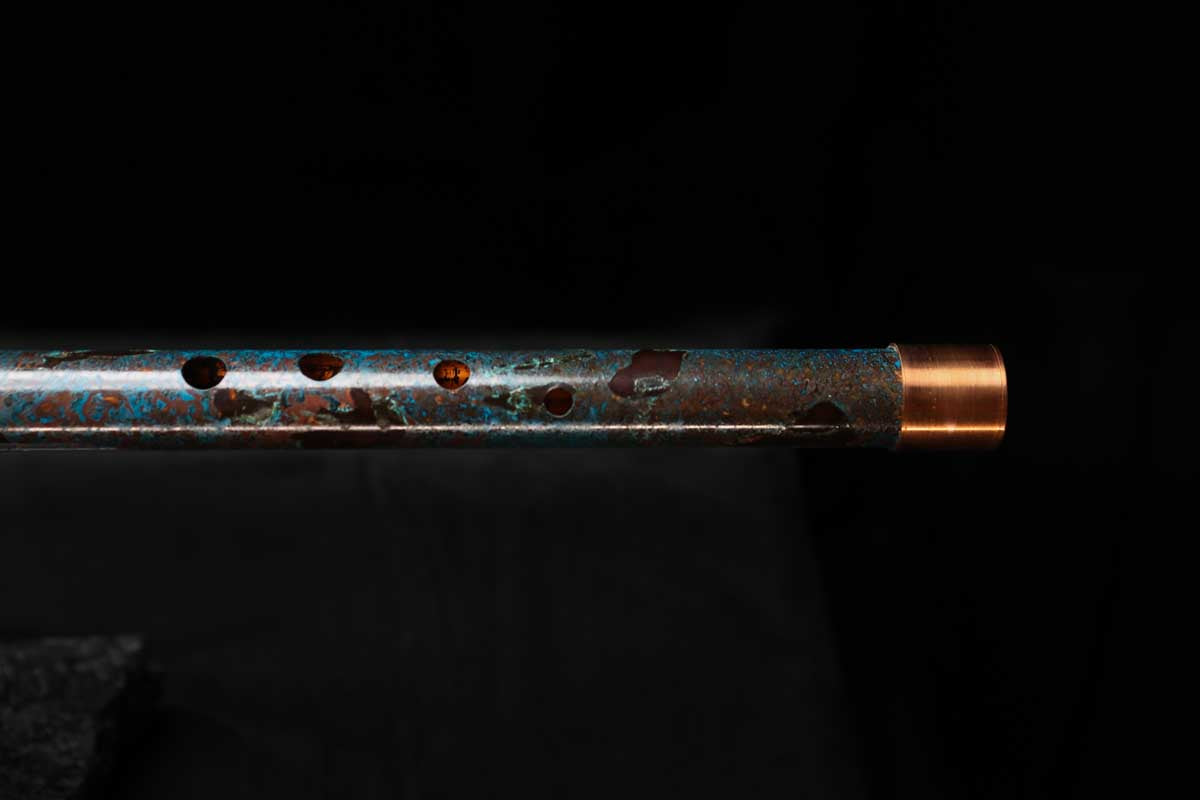 Low C Copper Flute #0130 in Azure Storm