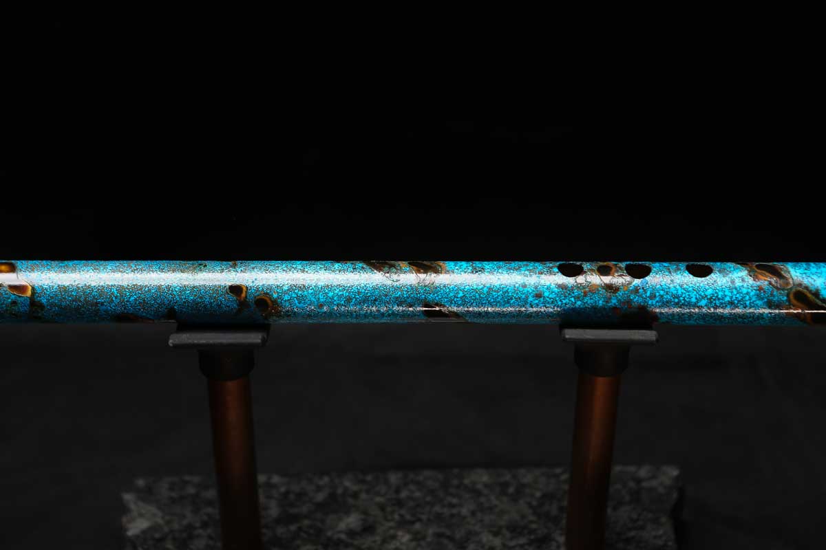 Low C Copper Flute #0139 in Ocean Spiral Burl