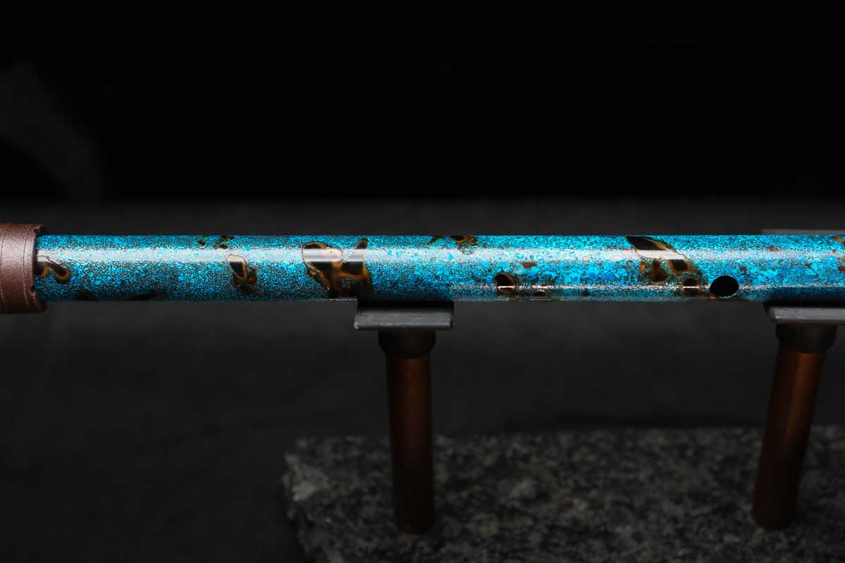 Low C Copper Flute #0139 in Ocean Spiral Burl