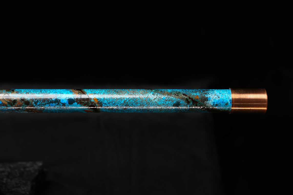 Low C Copper Flute #0139 in Ocean Spiral Burl
