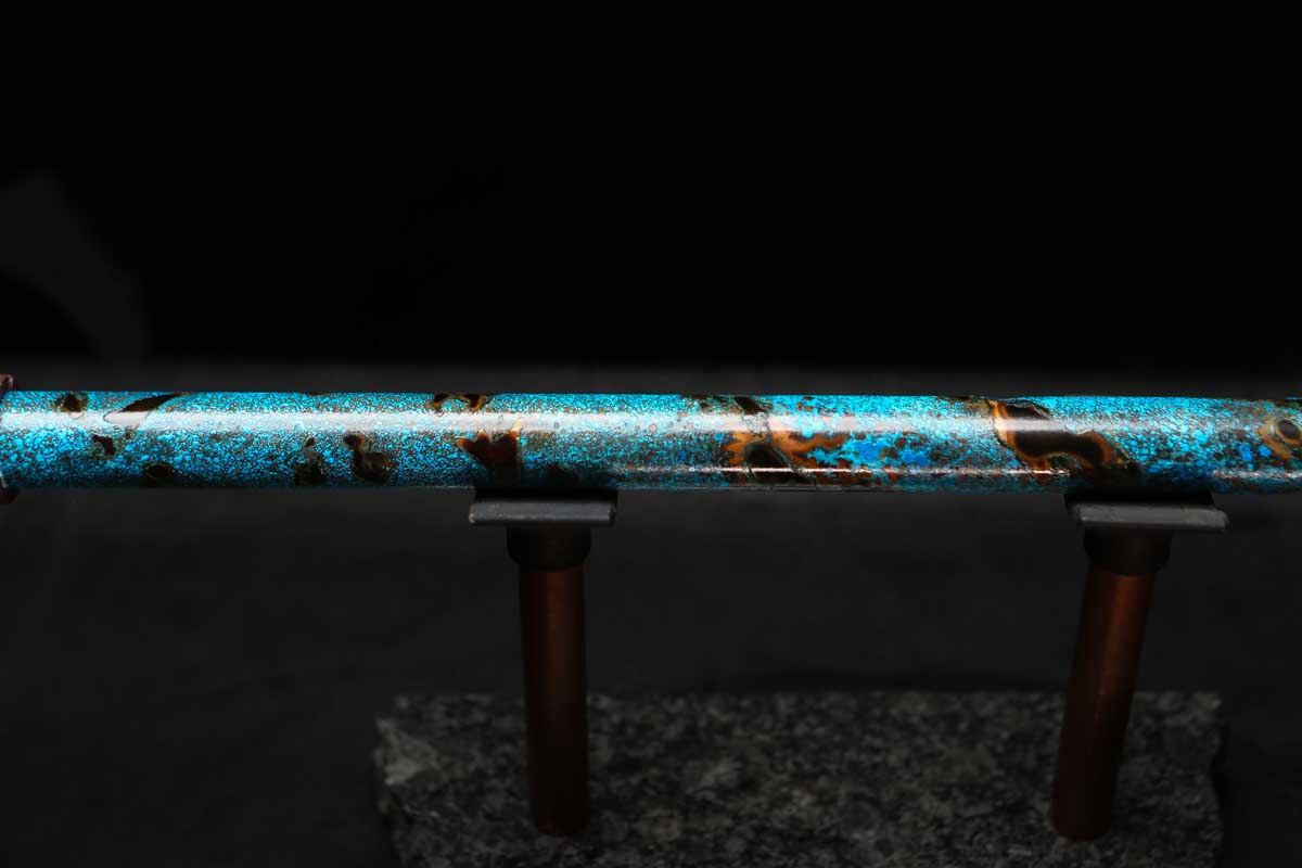 Low C Copper Flute #0139 in Ocean Spiral Burl