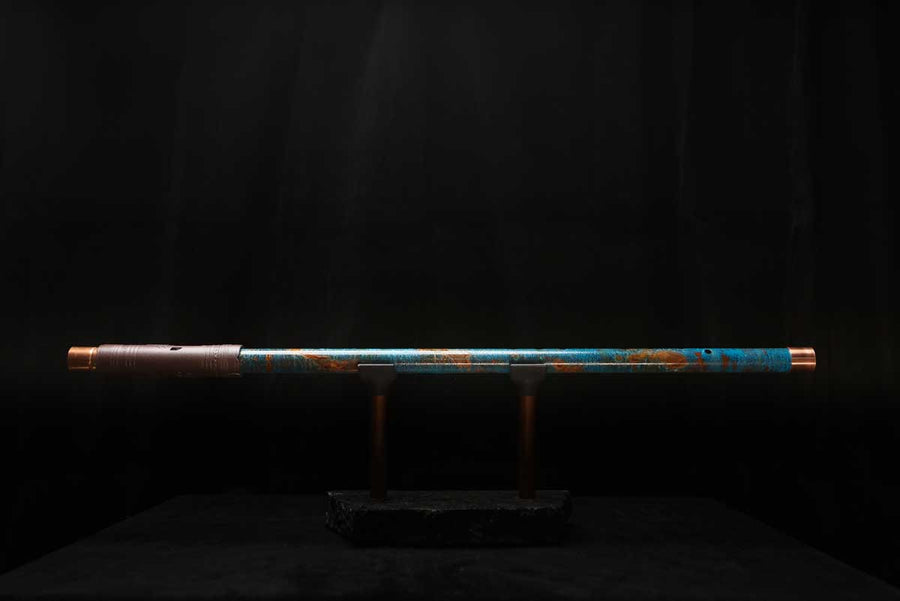 Low C Copper Flute #0144 in Ocean Copper Burl